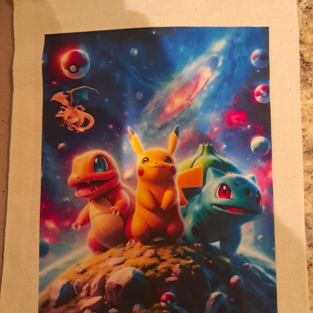 Pokemon Cosmic Adventure Art Print - Blue, Yellow, Red
